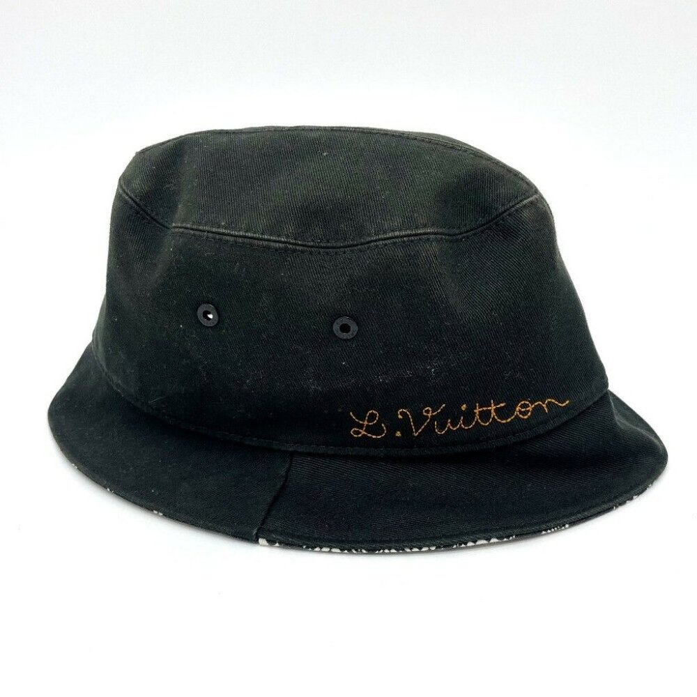 LOUIS VUITTON MP2947 Bone Distorted Damier hat cotton Black - Picture 1 of 9